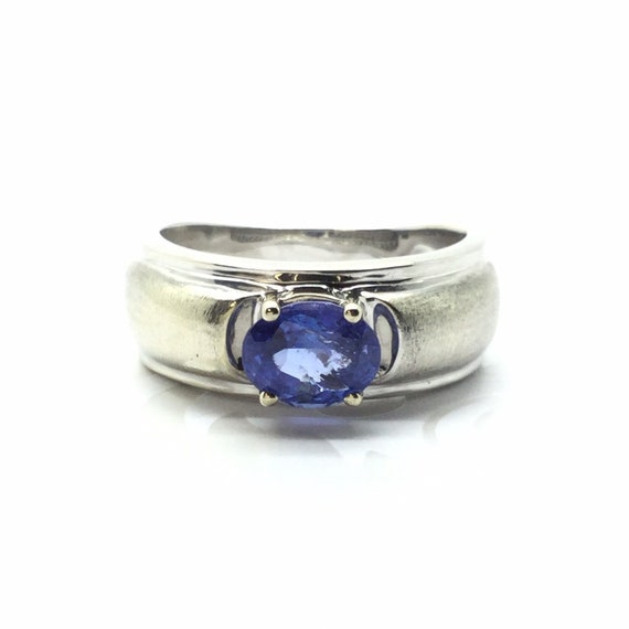 Vintage Tanzanite Ring ~ 14kt White Gold ~ Zoisit… - image 1