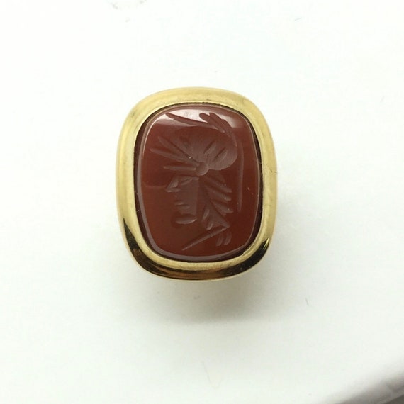 Vintage 14k Gold Tie Tack – Intaglio Warrior Tie … - image 2