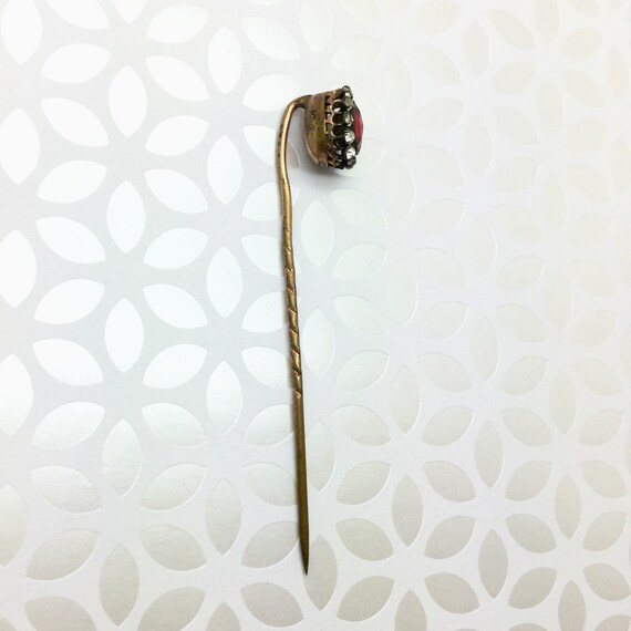 Victorian Rhinestone Stickpin ~ Foil Back Pin ~ A… - image 3