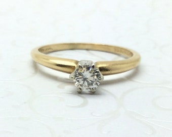 Vintage Diamond Solitaire Ring ~ Engagement Ring ~ 14kt Gold ~ Vintage Engagement Ring ~ Appraised