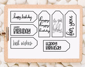 Birthday Gift Tags, printable gift tags, DIY birthday gift tags, present tags