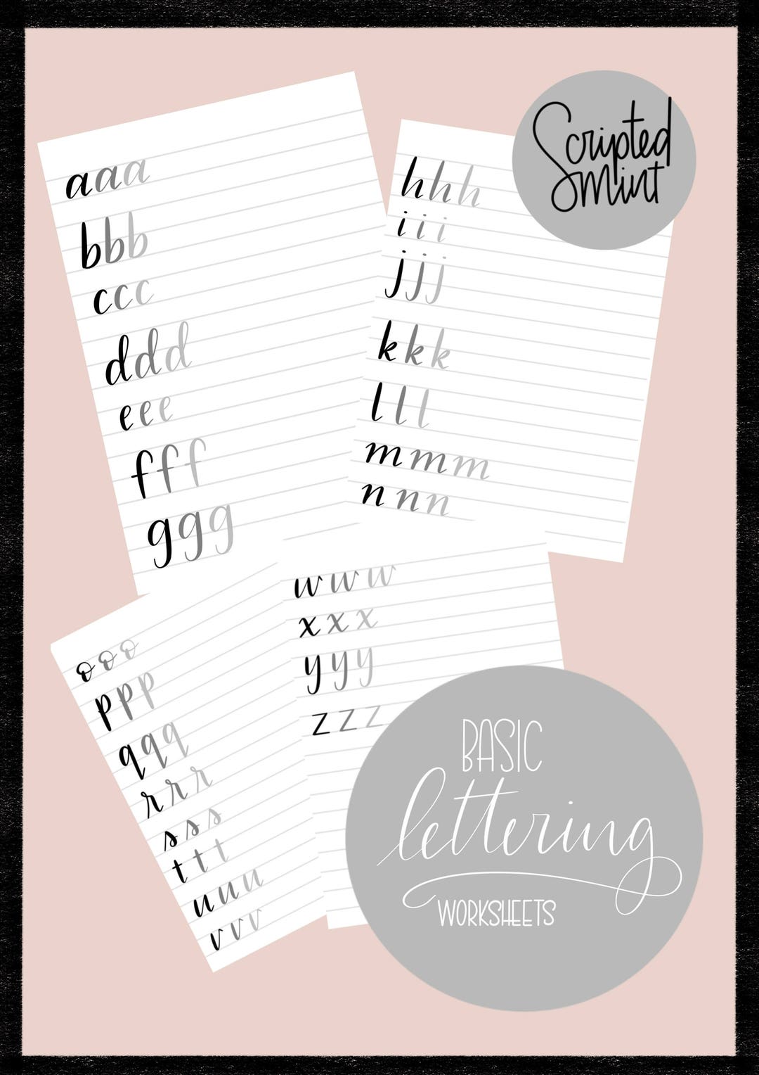 Basic Lettering Worksheets - Etsy
