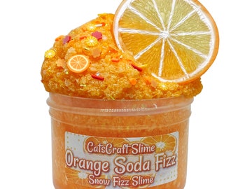 Snow Fizz Bingsu "Orange Soda Fizz" Scented crunchy Slime ASMR with Orange Charm