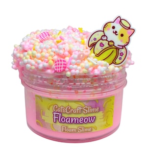 Full Floam Slime &quot;Floameow&quot; SCENTED crunchy ASMR foam beads slime with cat charm