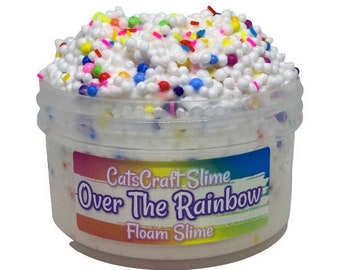 Full Floam Slime Candy Hearts SCENTED crunchy ASMR 8 oz or 6 oz With Charm rainbow foam beads