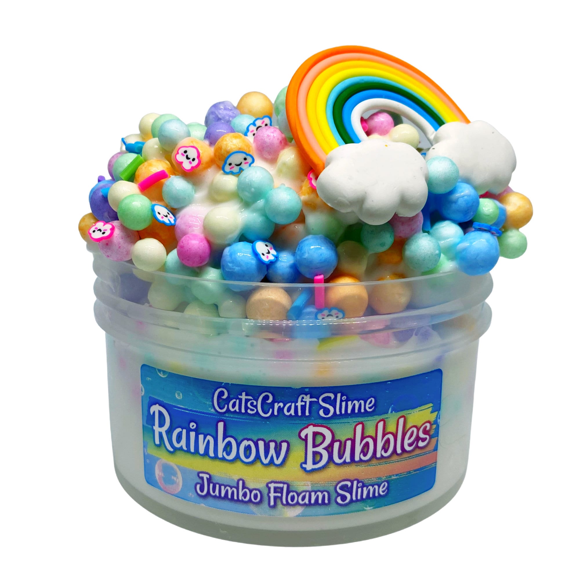 Rainbow Foam Ball Beads for Slime, Resin, or Other Crafts, 7-9mm