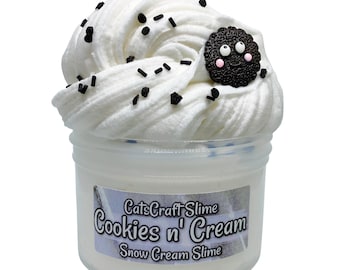 Snow Cream Slime "Cookies n' Cream" Sprinkles Scented with Charm and Inflating Soft ASMR