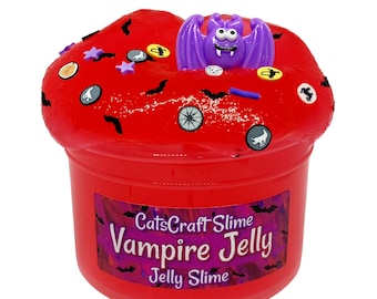 Vampire Jelly Slime, Berry Scented ASMR Slime with Bat Charm