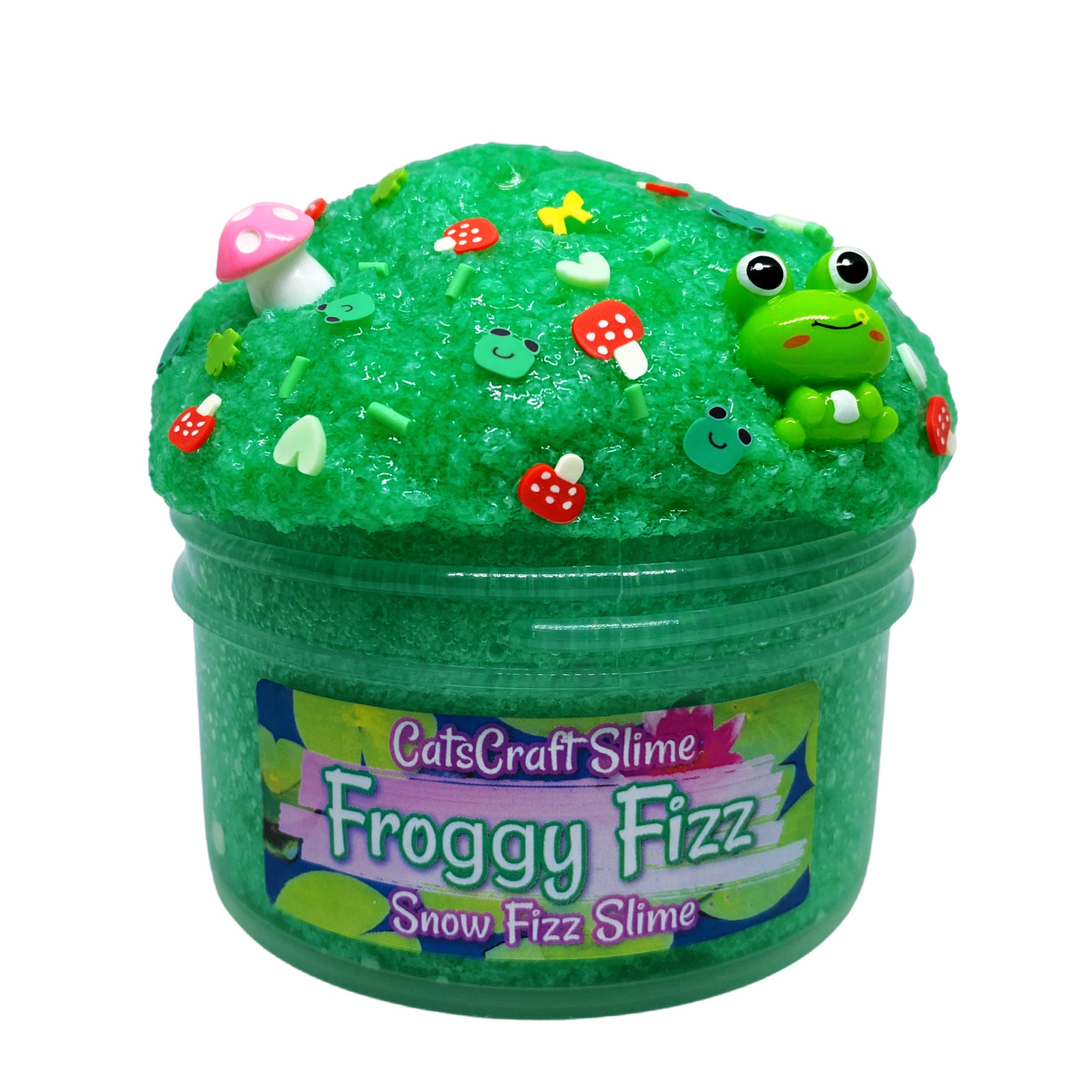 Snow Fizz froggy Fizz Scented Crunchy Slime ASMR With Frog