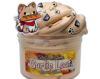 Bread Slime "Garlic Loaf" Scented with Charm Sprinkles and Inflating Soft ASMR