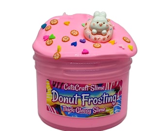 Thick Glossy Slime "Donut Frosting" Cookie SCENTED ASMR With Charm