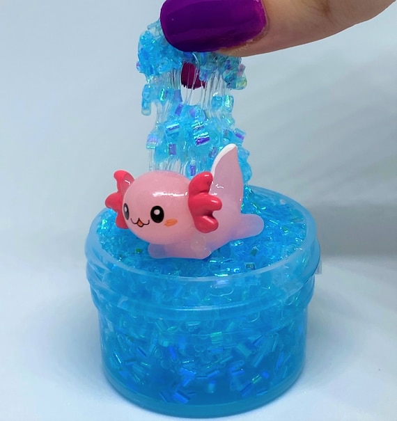 Clear Slime axolotl SCENTED Stretchy Glitter Slime -  Sweden