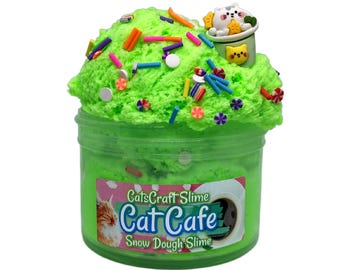 Snow Dough Slime "Cat Cafe" Scented with Charm ASMR