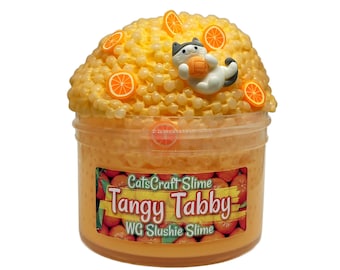 White glue Slushie Slime "Tangy Tabby" SCENTED Slushee crunchy ASMR