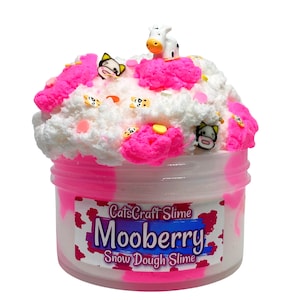 Snow Dough Slime &quot;Mooberry&quot; Scented Slime Cow Charm ASMR