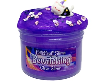 Scented Clear "Bewitching" Purple Stretchy Clear Slime with Charm ASMR