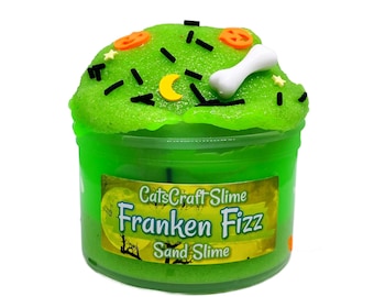 Sand Slime "Franken Fizz" SCENTED clear slimes ASMR With Charm