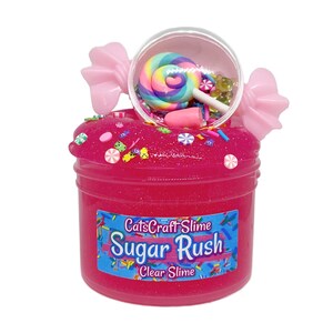 Clear Slime sugar Rush SCENTED Stretchy Glitter Slime With Charms ...