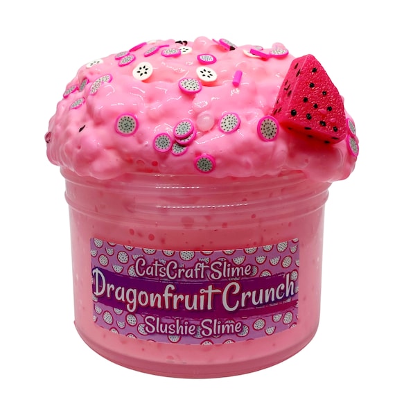 White glue Slushie Slime "Dragonfruit Crunch" SCENTED crunchy ASMR