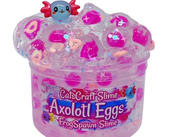 Frog Spawn Slime "Axolotl Eggs" Unscented Stretchy Frogspawn crunchy Slime ASMR 6 oz