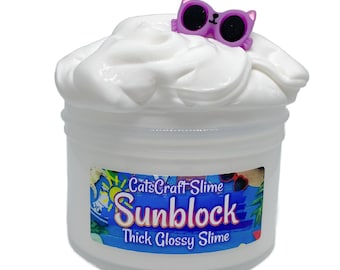 Thick Glossy Slime "Sunblock" Coconut SCENTED ASMR With Charm