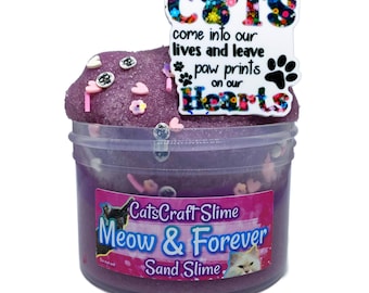 Sand Slime "Meow and Forever" SCENTED clear slimes ASMR With Charm