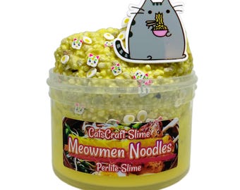 Perlite Slime "Meowmen Noodles" SCENTED crispy ASMR With Cat Charm