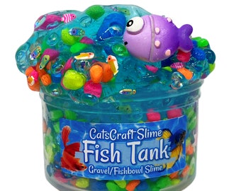 Gravel Fishbowl Clear Slime "Fish Tank" UNSCENTED Stretchy Slime ASMR 6 oz