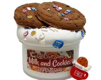 Milk and Cookies Scented Butter Slime Kit: DIY Clay Slay Slime, 6 oz