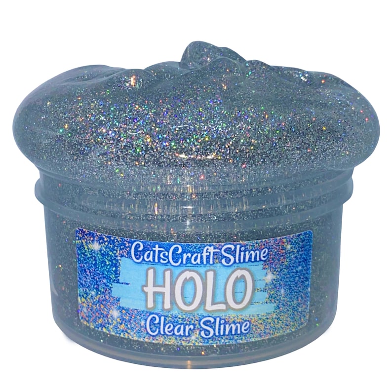 Slime holográfico perfumado, elástico, transparente, con purpurina ASMR
