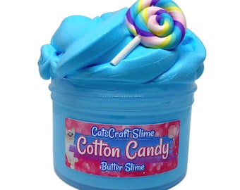 Butter Slime "Cotton Candy" Scented with Charm and Inflating Soft ASMR