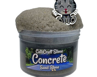 Sand Slime "Concrete" SCENTED clear crispy ASMR With cat Charm