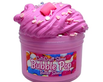 Butter Slime "Bubble Pop" Pink Sprinkles Scented with Charm Inflating Soft ASMR