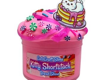 Bread Slime "Kitty Shortstack" Scented with Sprinkles and Inflating Soft ASMR