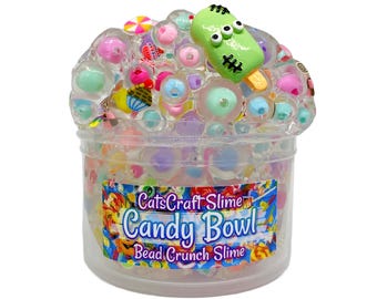 Bead Crunch Slime "Candy Bowl" Unscented crunchy ASMR 6 oz