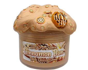 Thick Glossy Slime "Cinnamon Bun" SCENTED TNG ASMR With Charm