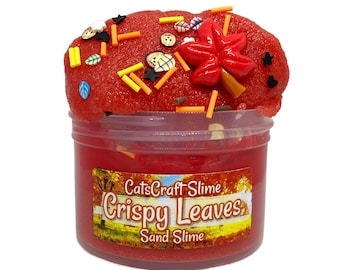 Sand Slime "Crispy Leaves" SCENTED clear ASMR With Charm