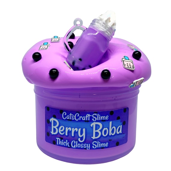 Thick Glossy Slime Berry Boba SCENTED ASMR Charm Fimos