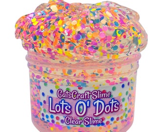 Clear Slime lots O Dots Scented Rainbow Stretchy Confetti Glitter