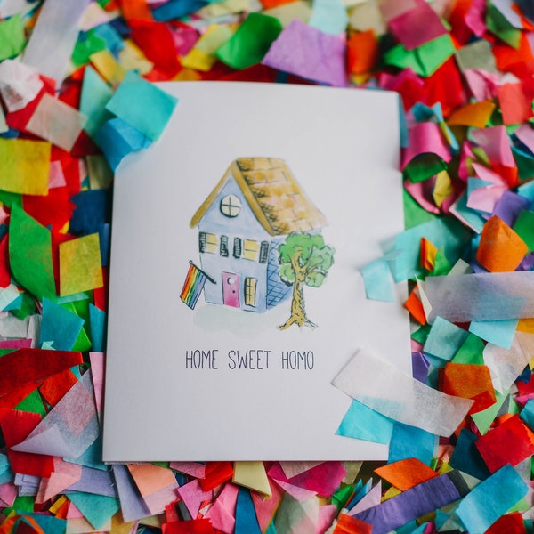 Housewarming Card, Home Sweet Homo Greeting Card, Queer Housewarming Card, Home Sweet Homo, LGBTQ Card, Pride Greeting Card, First Home