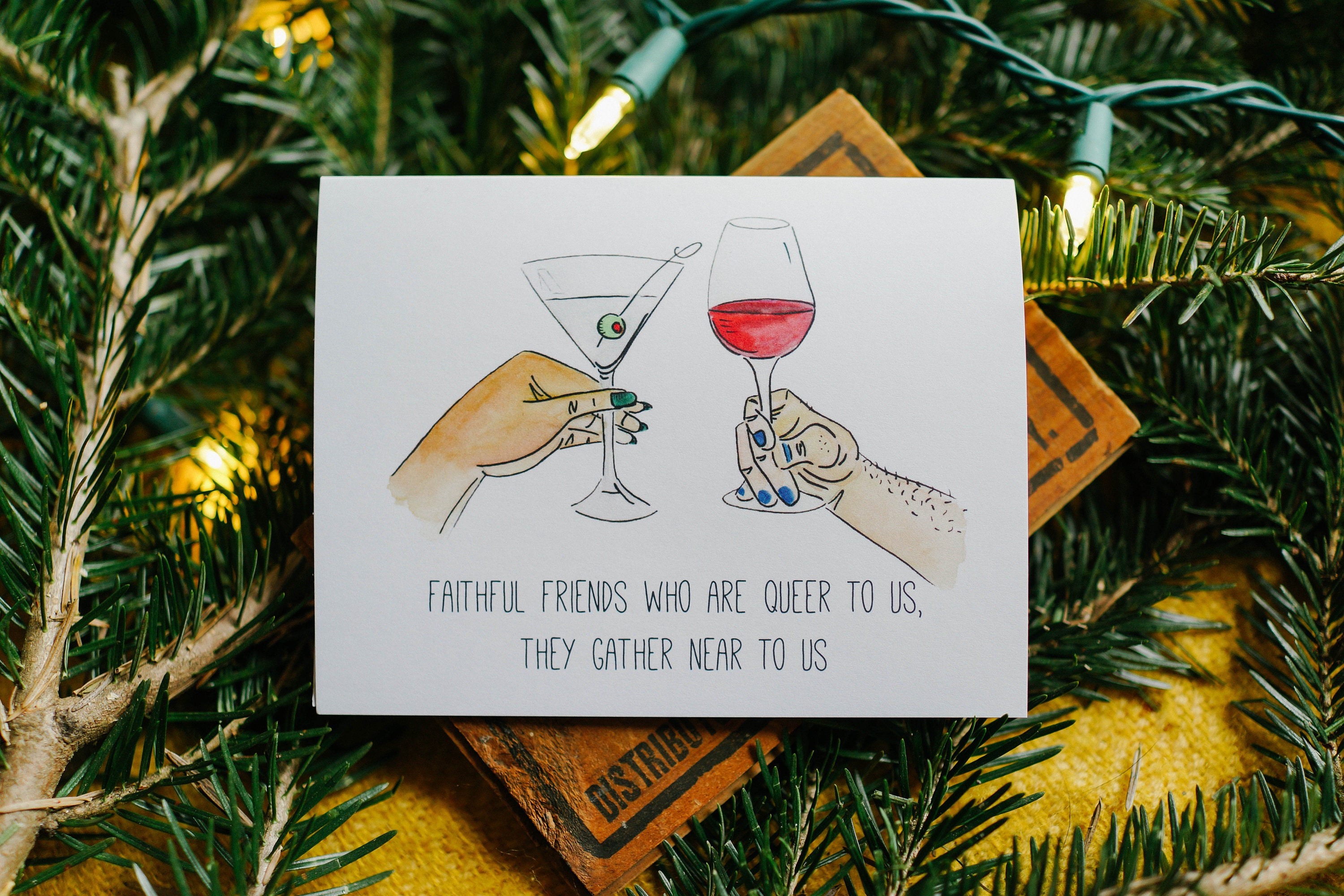 Gay Christmas Card, Gay Holiday Greeting Card, Queer Christmas Card