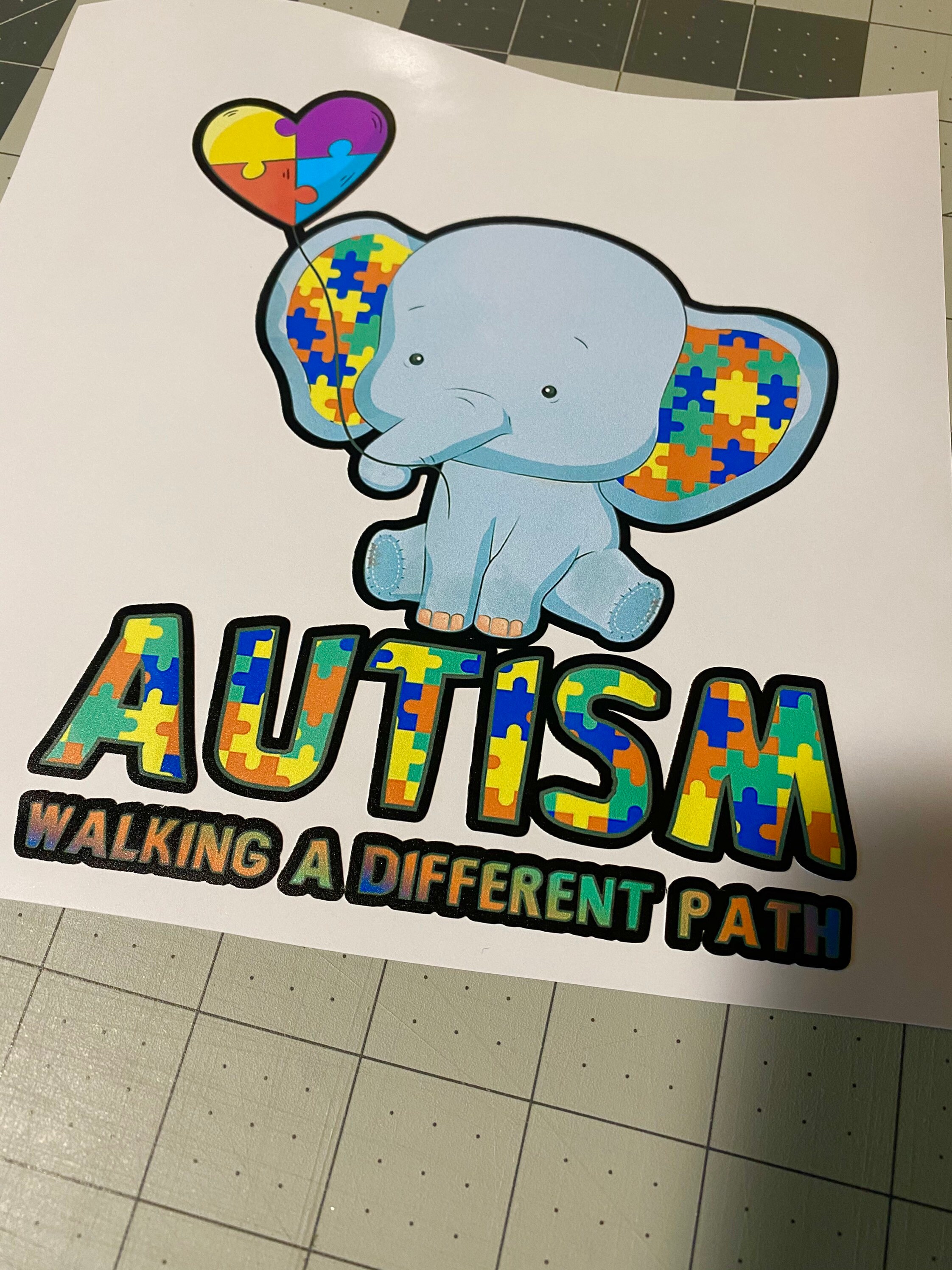 Autism awareness full color stickers etsy