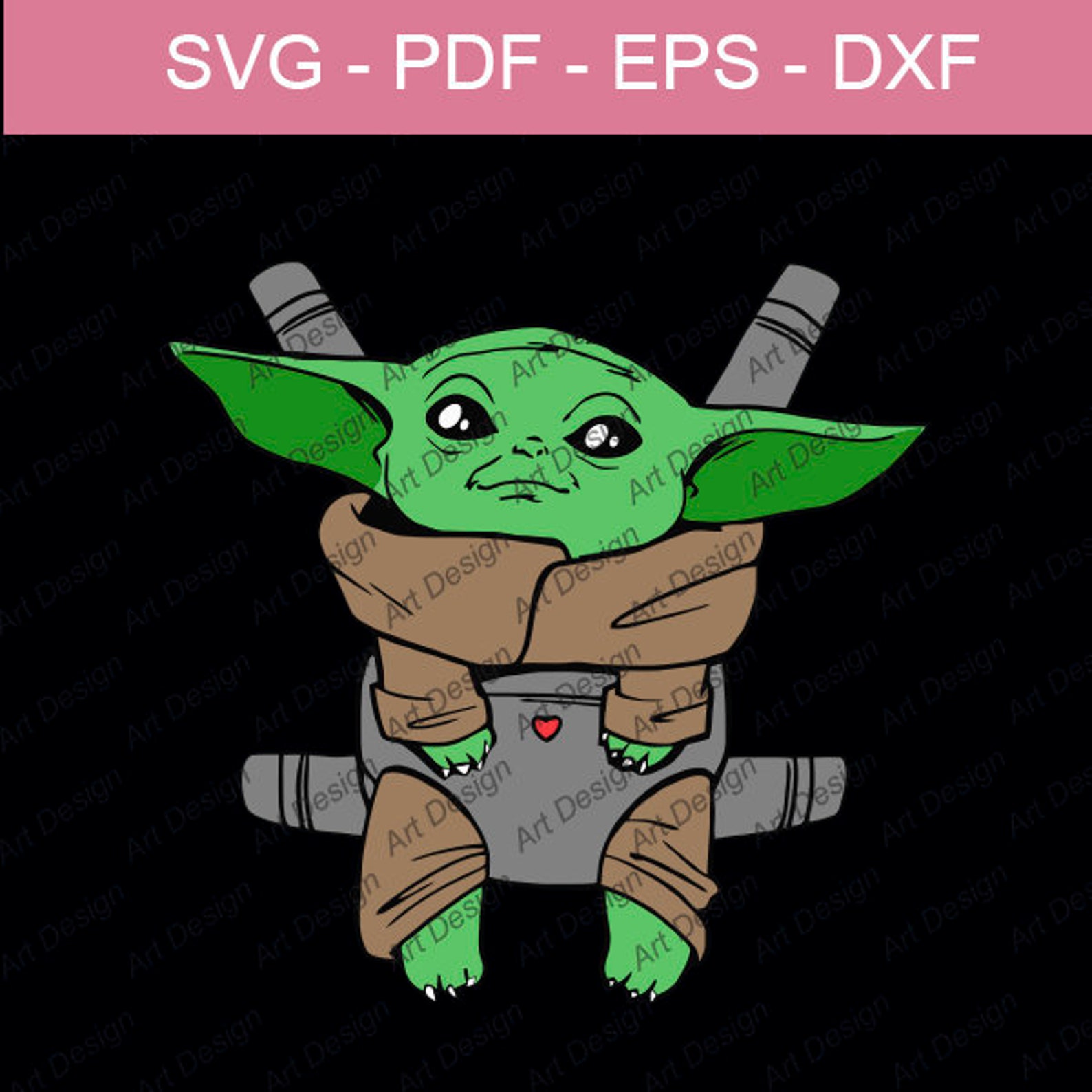 Disney Pixar Star Wars Baby Yoda Darth Vader Dark Clip Art