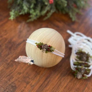 Newborn Christmas Tieback, Newborn Tieback, Tieback, Newborn, Baby Girl Tieback, Photo Prop, Christmas, Floral Tieback, Holiday Photo Props