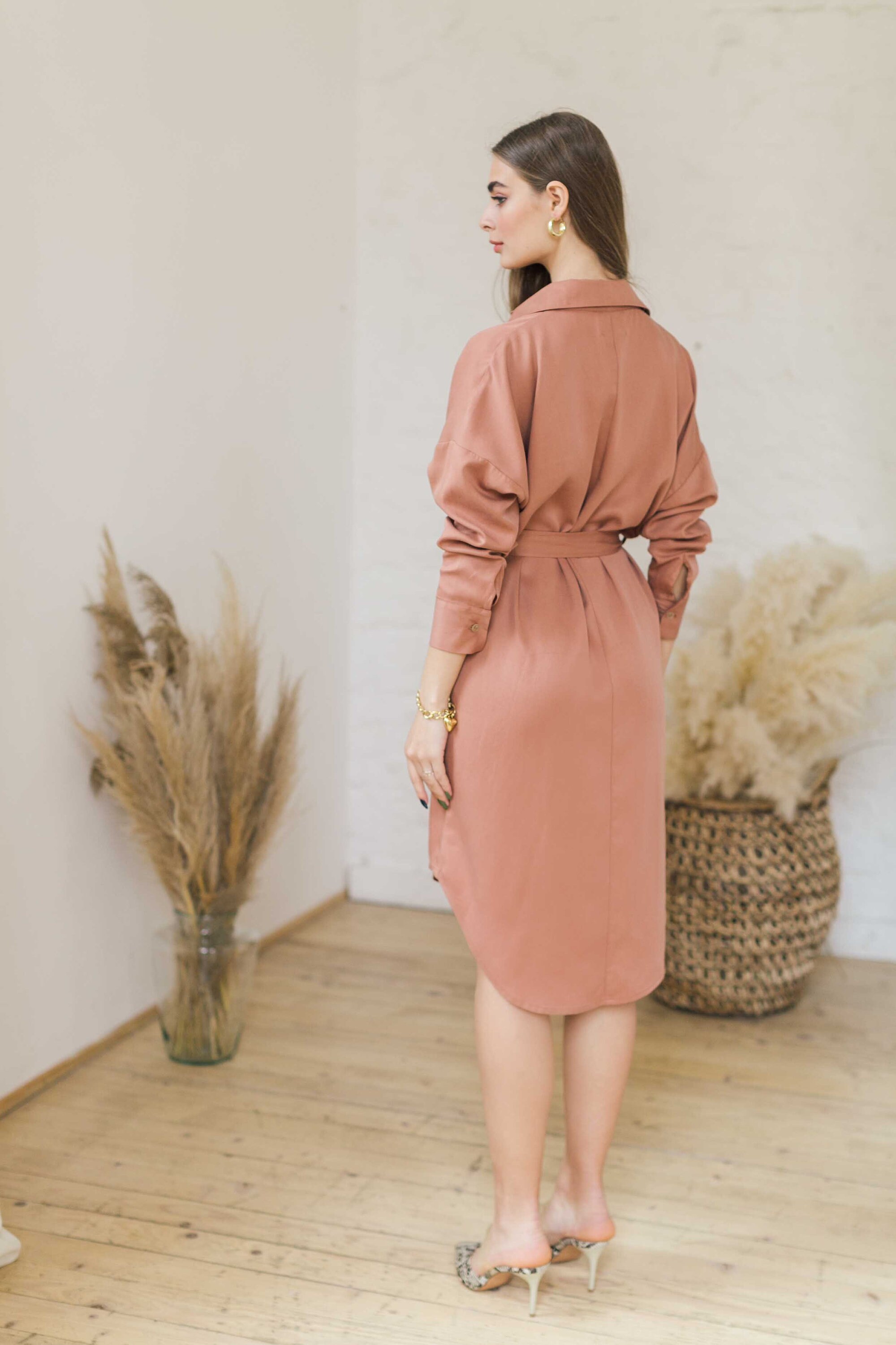 Collared Shirt dress wedding guest dress midi dress Etsy