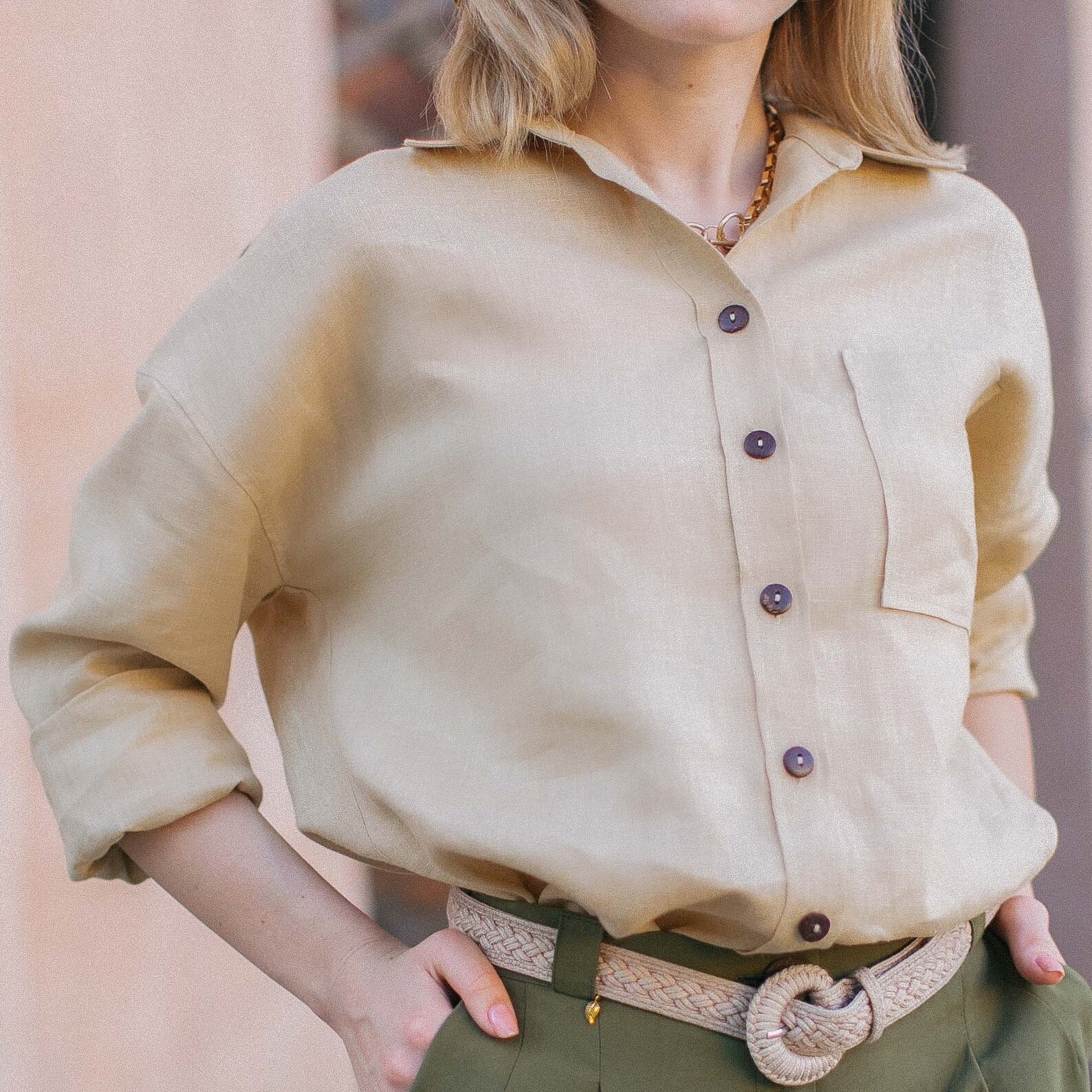 Beige Linen Shirt for Women Linen Shirt Beige Linen Blouse Etsy