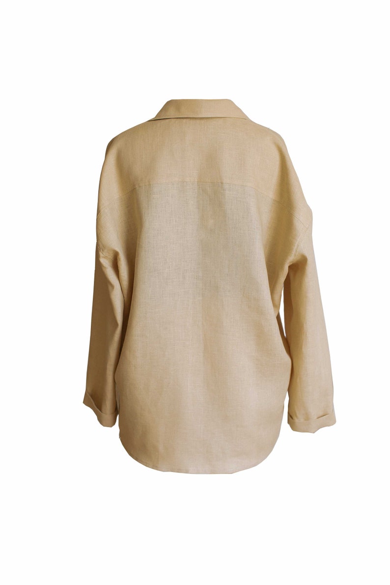 Beige linen shirt for women Linen shirt Beige linen blouse Etsy