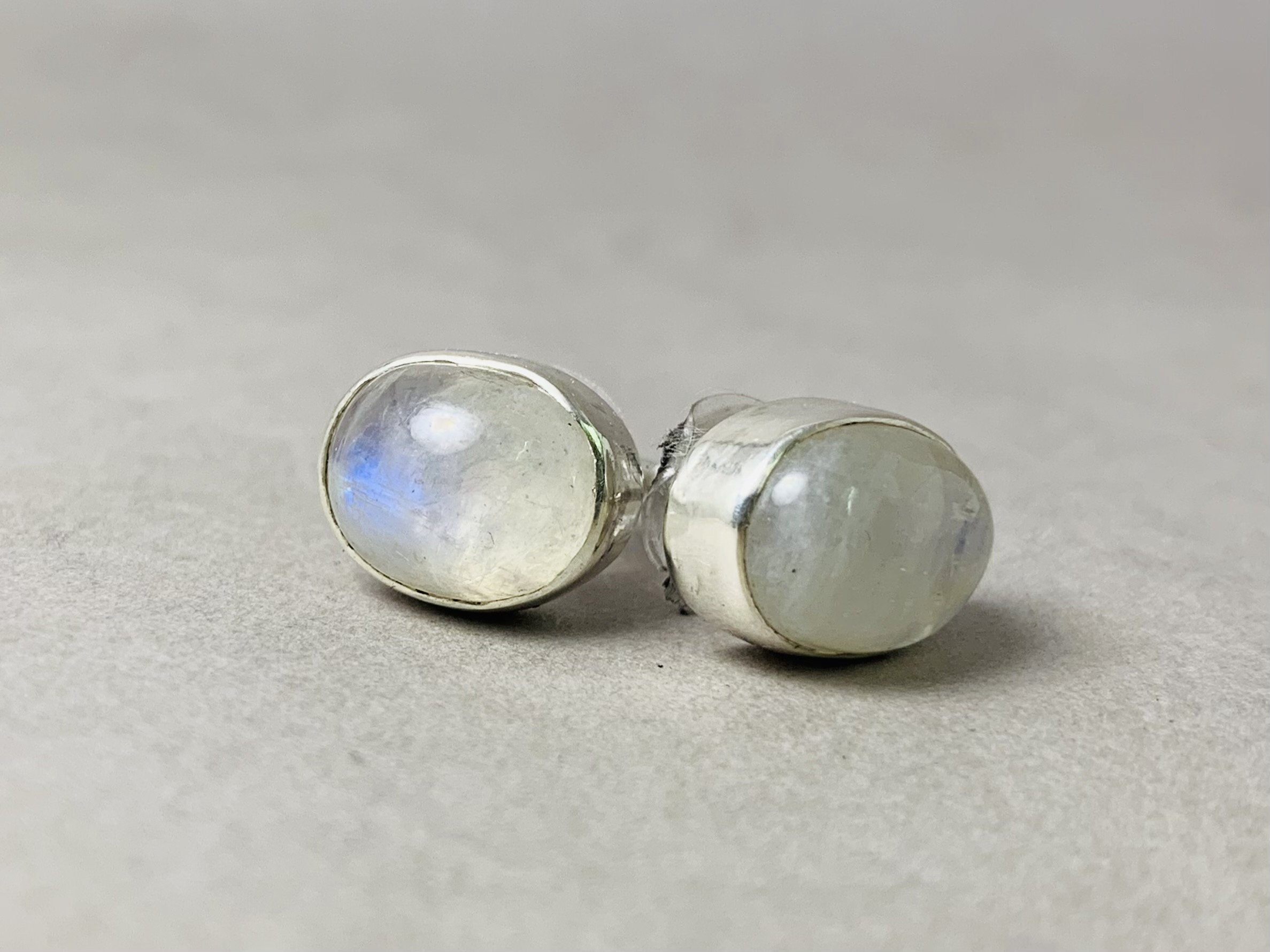 Rainbow Moonstone Studs 925 Silver Studs Handmade Studs Etsy
