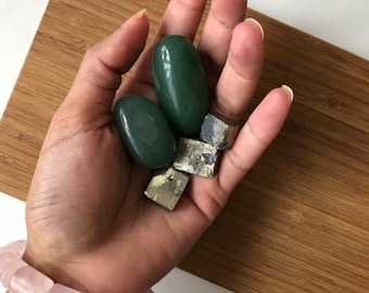 Meditation Stones for abundance (Green Aventurine & Pyrite)