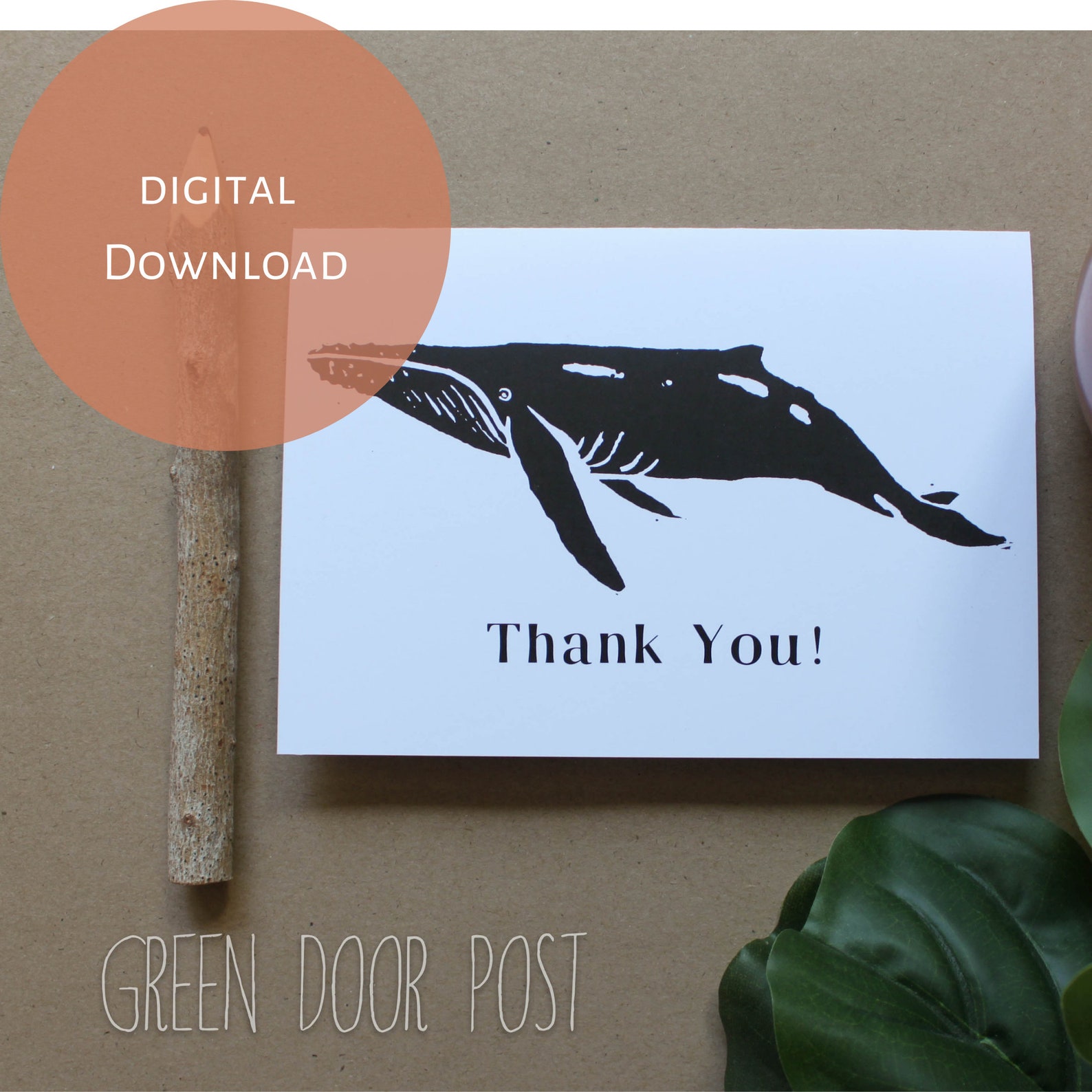 Printable Humpback Whale Thank You Card Lino Print Etsy printable-humpback-whale-thank-you-card-lino-print-etsy